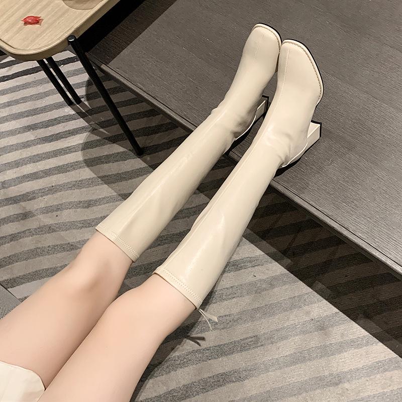 Women's Korean Style Square-Toe High-Heeled Boots - Autumn/Winter 2021