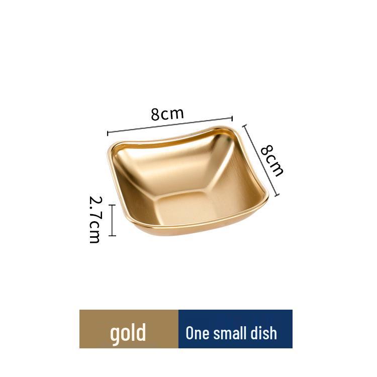 304 Stainless Steel Two- and Three-Compartment Korean Dipping Sauce and Seasoning Dish for Home Use