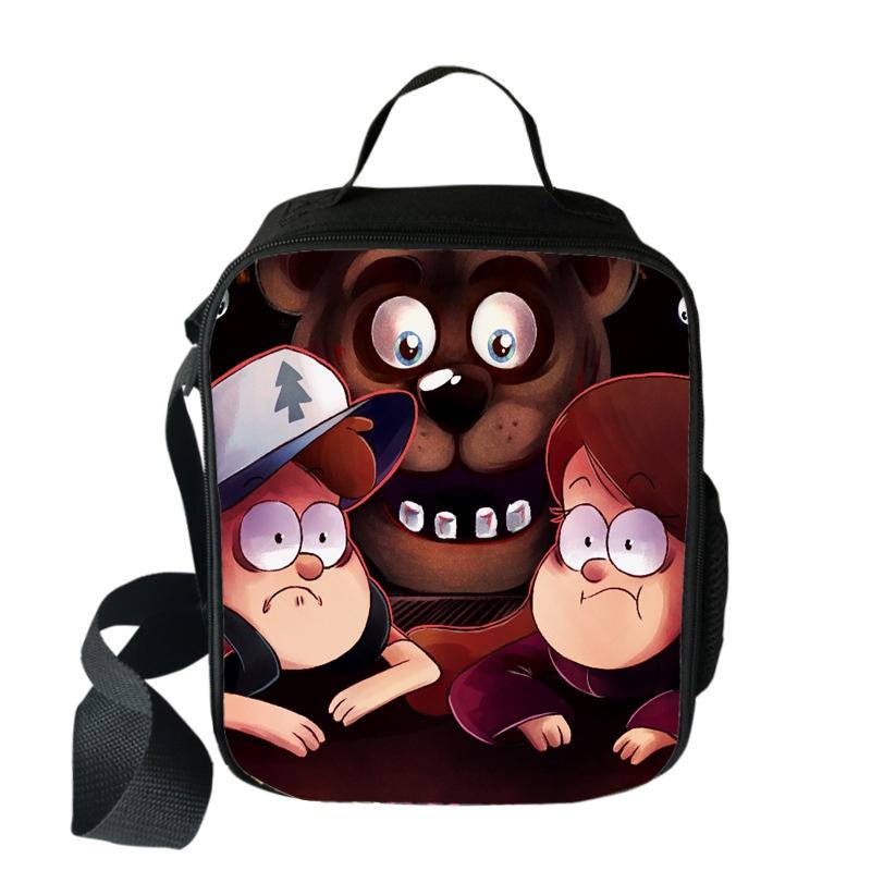 Large Capacity Five Nights At Freddy's 3d Printed Insulated Lunch Bag For Versatile Use