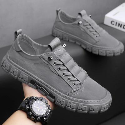 Men's Canvas Shoes Outdoor Round Head Sneakers Round Head Casual Lightweight N-slip Driving Flats Zapatillas Deportivas Hombre
