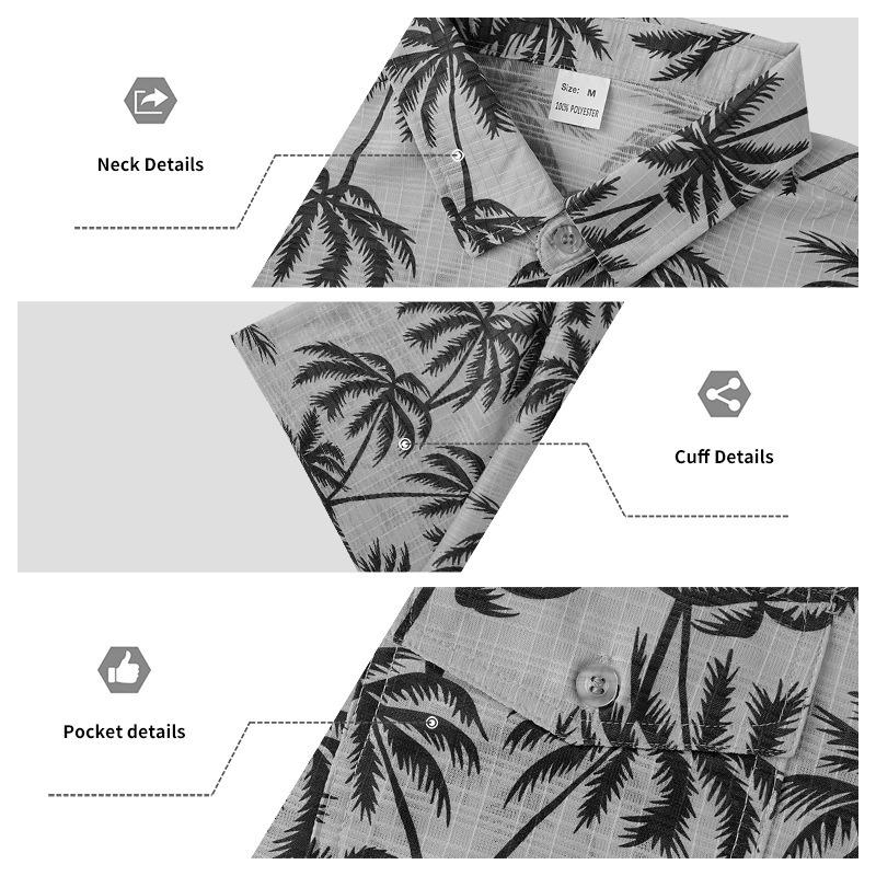 Men's Hawaiian Print Short Sleeve Casual Shirt.