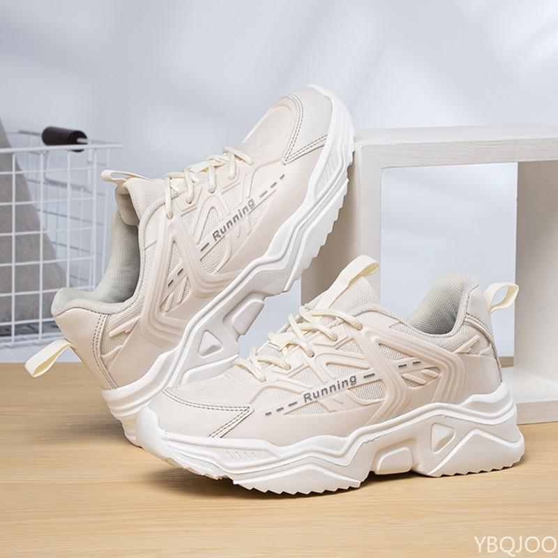 Fashion Trendy Breathable Mesh Spring Autumn Couple Style Thick Soled Running Shoes Casual Versatile Simple Comfortable Sports Shoes