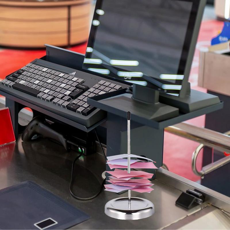 Multifunctional Metal Bill Fork Safe Ticket Stabber Protective Bill Metal Fork Storage Equipment for Hotel Restaurant Supplies