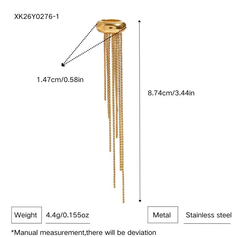 Minimalist High-End Glossy Tassel Ear Cuff No-Piercing Titanium Steel Luxury Earring