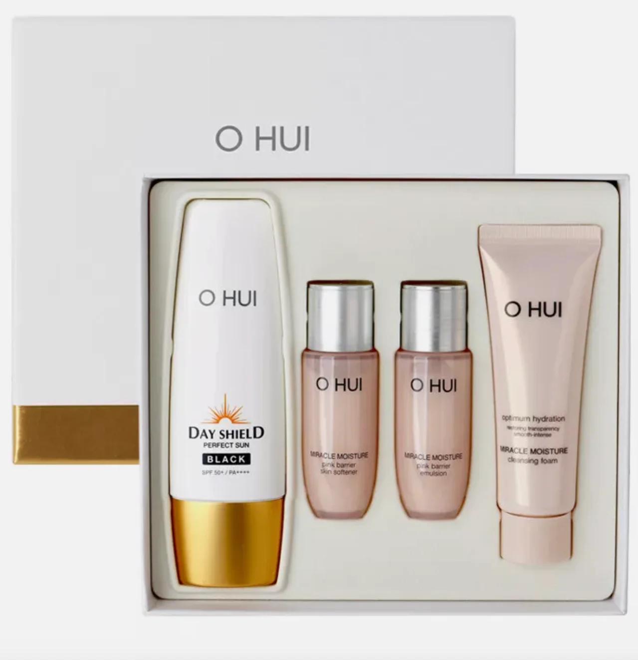 

O HUI Day Shield Perfect Sun Black Special Set 4 предмета, Антивозрастной, Увлажняющий, Корейская косметика, Kbeauty, образец