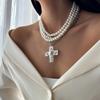Meier Punk-inspired metal cross necklace with a trendy, edgy design. features a sweet and cool ot clasp chain
