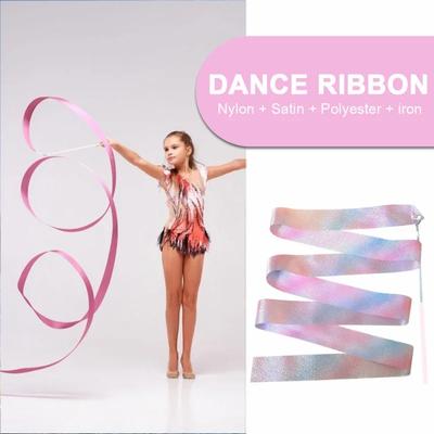 2M 4M Equipamento de ginástica rítmica Ballet Streamer Fita de dança Rítmica Twiling Rod Rainbow Stick Treinamento Estrela piscante