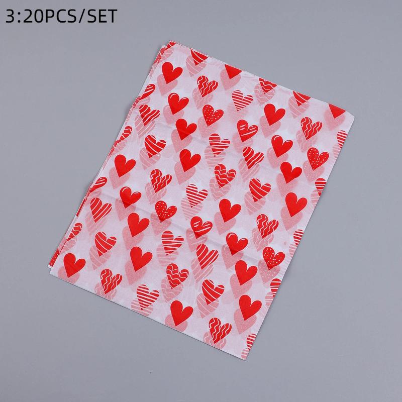 Romantic Gift Wrapping Paper Sheets - Love Themed Design for Valentine's Day, Anniversary, Wedding