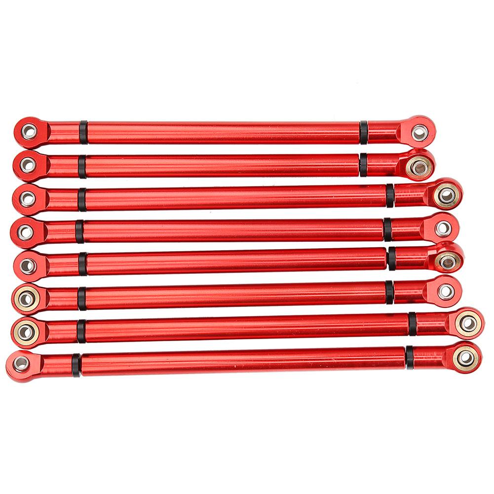 8Pcs Aluminium Alloy Link Rod for SCX10 1 10 Scale 313mm Wheelbase RC Crawler Car (Red))