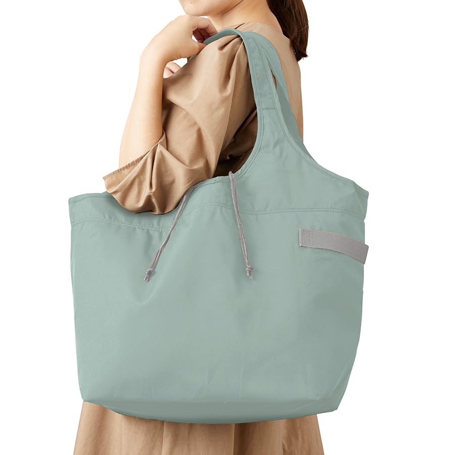 MOTTERU Kururit Cooler Big Market Bag Stylish Foldable Fabric Eco Cute Outdoor Gift Bag, (Smoke Blue)