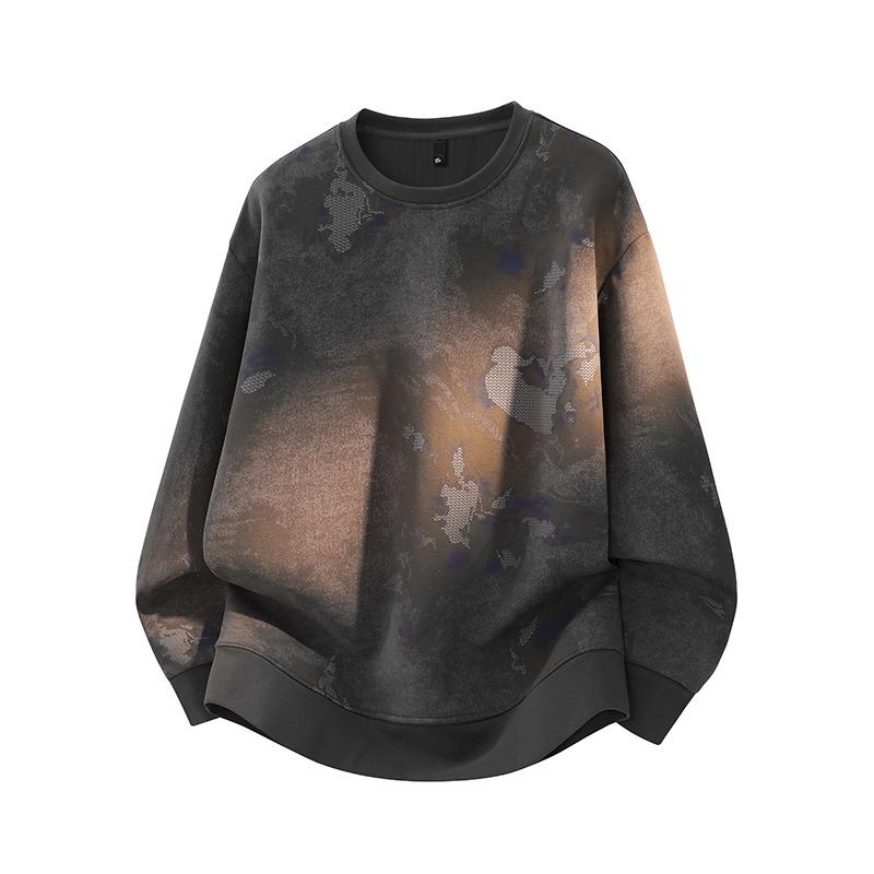 Frühlings- und Herbst Herren Pullover Rundhals Geometrischer Pullover Langarm Mode Freizeit Oberteil