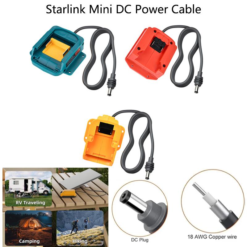 Battery Powered Charger for Starlink Mini Waterproof DC Barrel Jack For Dewalt/Milwaukee18V Li-ion for Outdoor and Emergency Use