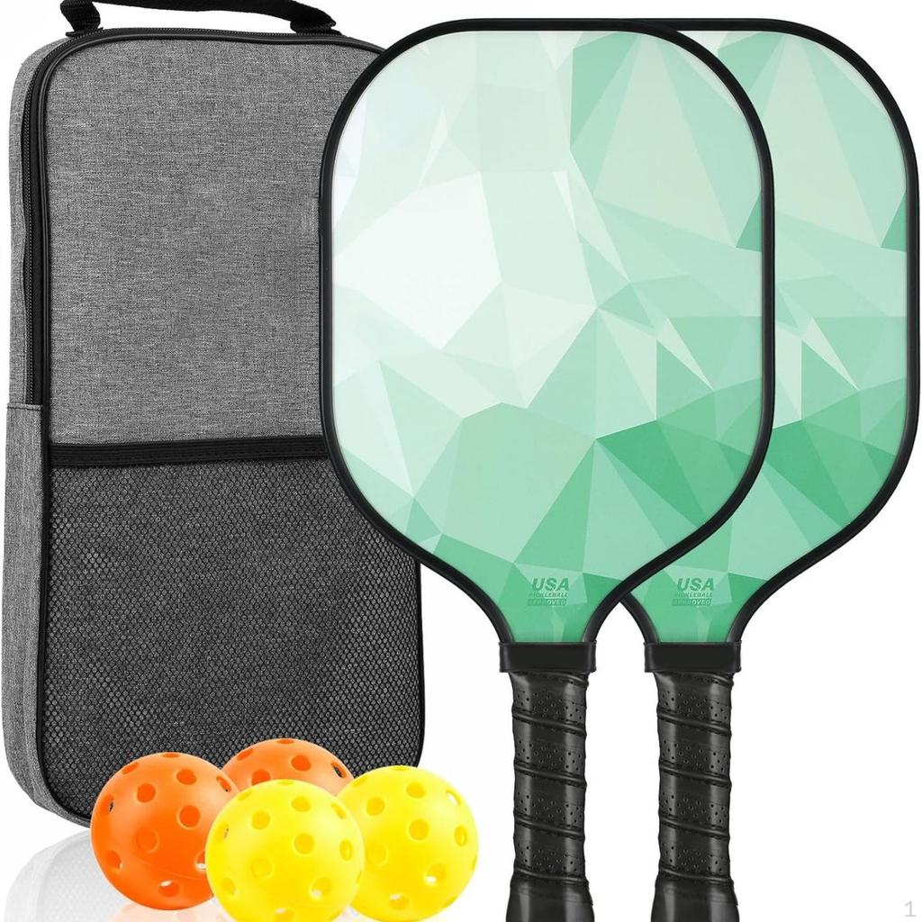 2 Pieces Paddle Racket Set with Bag Composite Sports Honeycomb Core for Beginners,