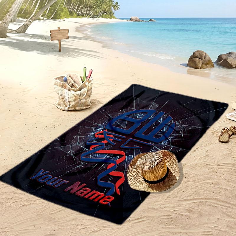 Bolton Wanderers FC Personalized Printed Beach Towel Soccer Logo Support Custom Name Text Absorbent Towel For Sport Travel Special Gift