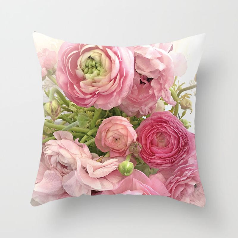 Flower Pattern Decorative Sofa Cushion Cover Pillow Pillowcase Throw Pillows Home Decor Pillowcove Pink