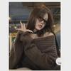 Damen Mittelanger Einseitiger Strickpullover – Vielseitiges Herbst/Winter Locker geschnittenes Langarm-Oberteil