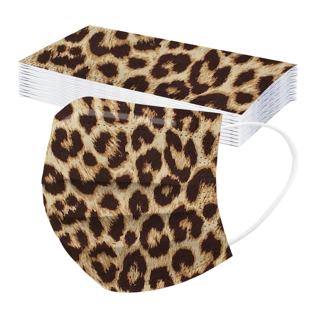 Dreilagige staubdichte Einweg-Schutzmaske mit Leopardenmuster für Erwachsene