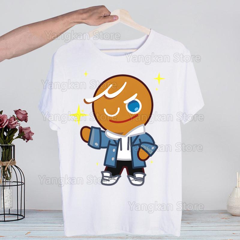Shadow Milk Cookie Run Kingdom Pure Vanilla Cookie Men's Casual T-shirt High-fashioned Short-sleeved Men's T-shirt Men's Shirt