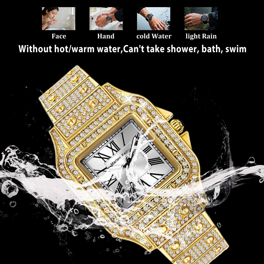 Square Luxury Watches For Women Hip Hop Diamond Golden Casual Alloy Band Simple Quartz Watch Relogios Feminino Fashion