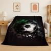 Green Football Field Soccer Art Sport Flannel Blanket Soft Throw Blanket for Bedroom Living Room Bed Travel Camping Picnic Nap