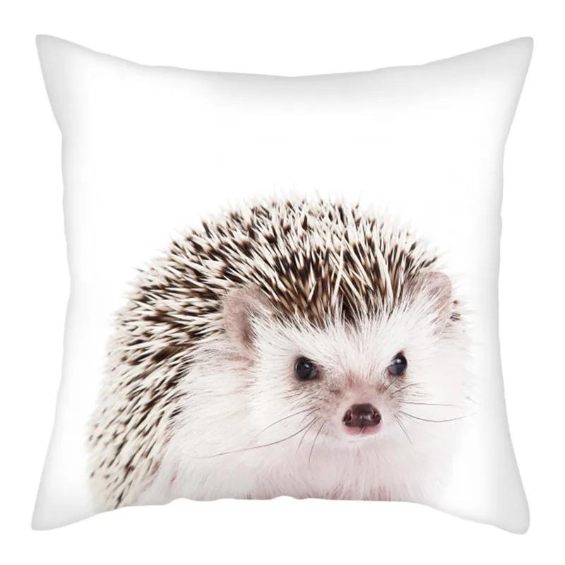 Hedgehog Printed Polyester Pillow Cover Cushion Cover Animal Decorative Throw Pillowcase For Home Sofa Decorative 45X45Cm