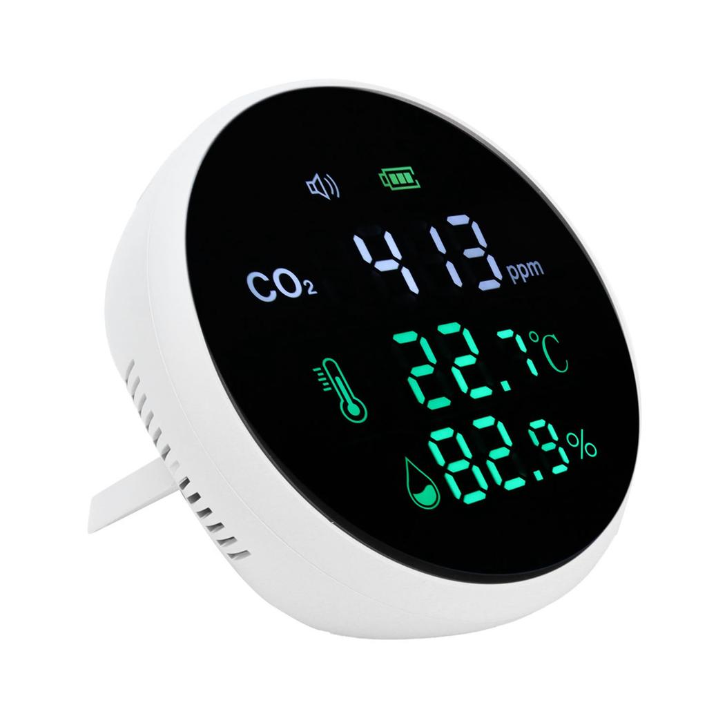 Air Quality Monitor Temperature Humidity Meter Digital Display Multifunctional Detector USB Charging
