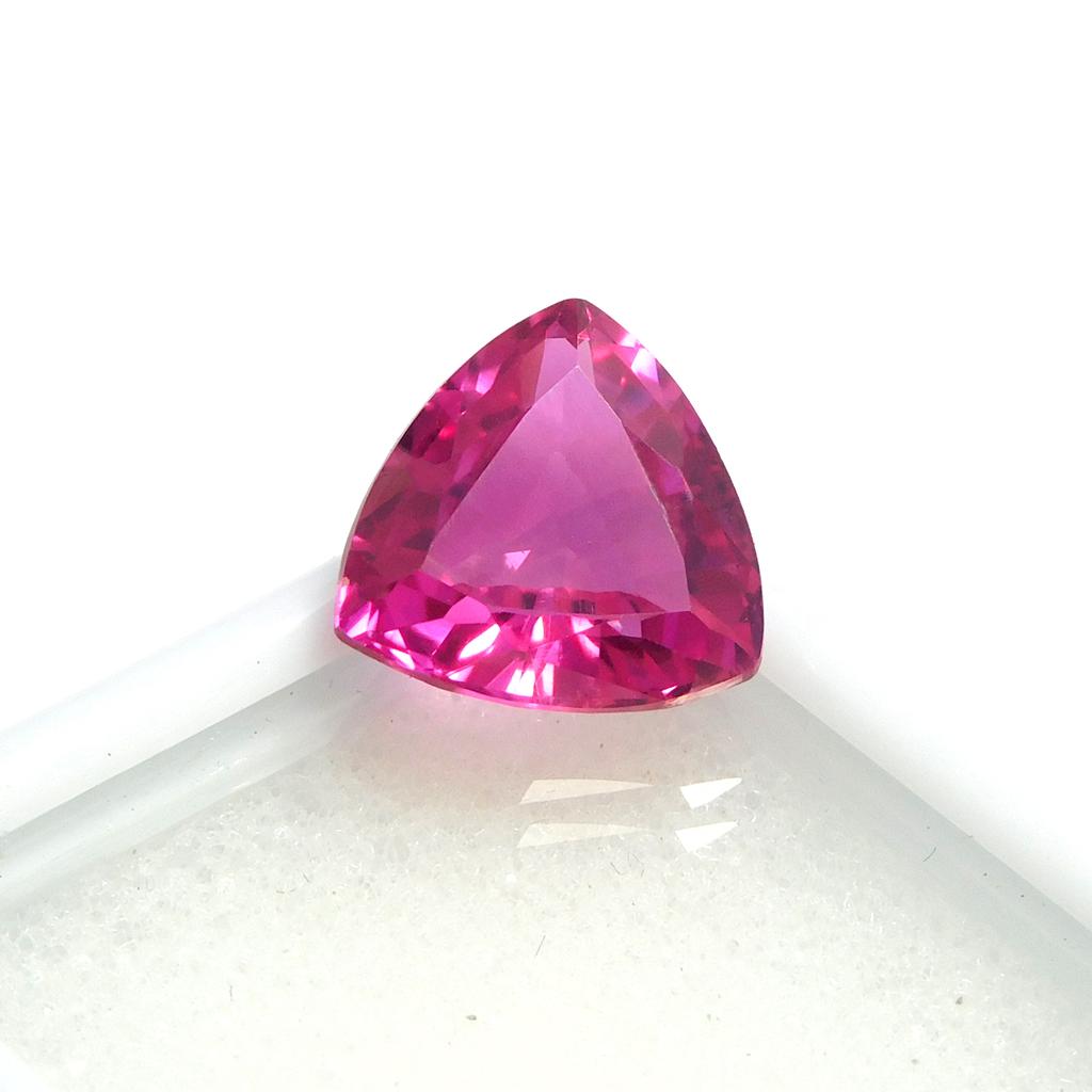 Loose Gemstone Natural CERTIFIED 5.15 Ct Trillion Cut Pink Ruby Ring Size
