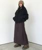 AJOBYAJO [Zggu] Multi Lace Trim One Tuck Track Skirt [Dark Brown]