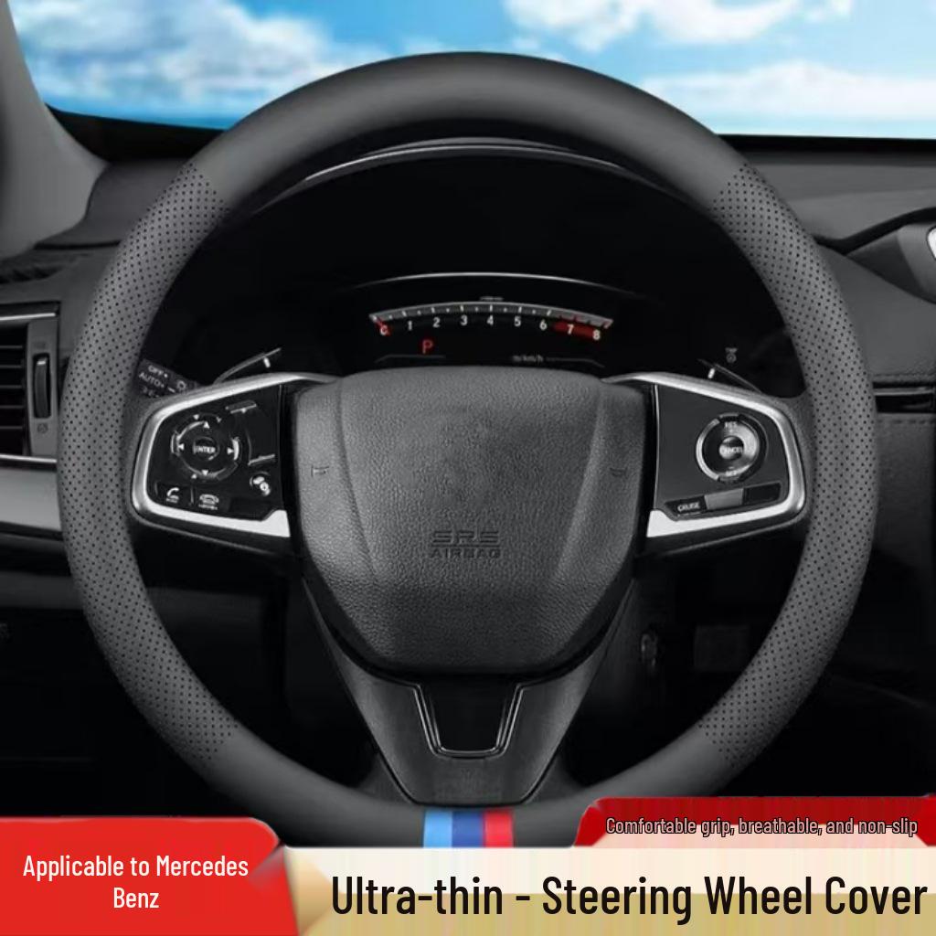 Nappa Leather Ultra-Thin Breathable Steering Wheel Cover for Mercedes C260L/E300L/GLC300L/GLB20