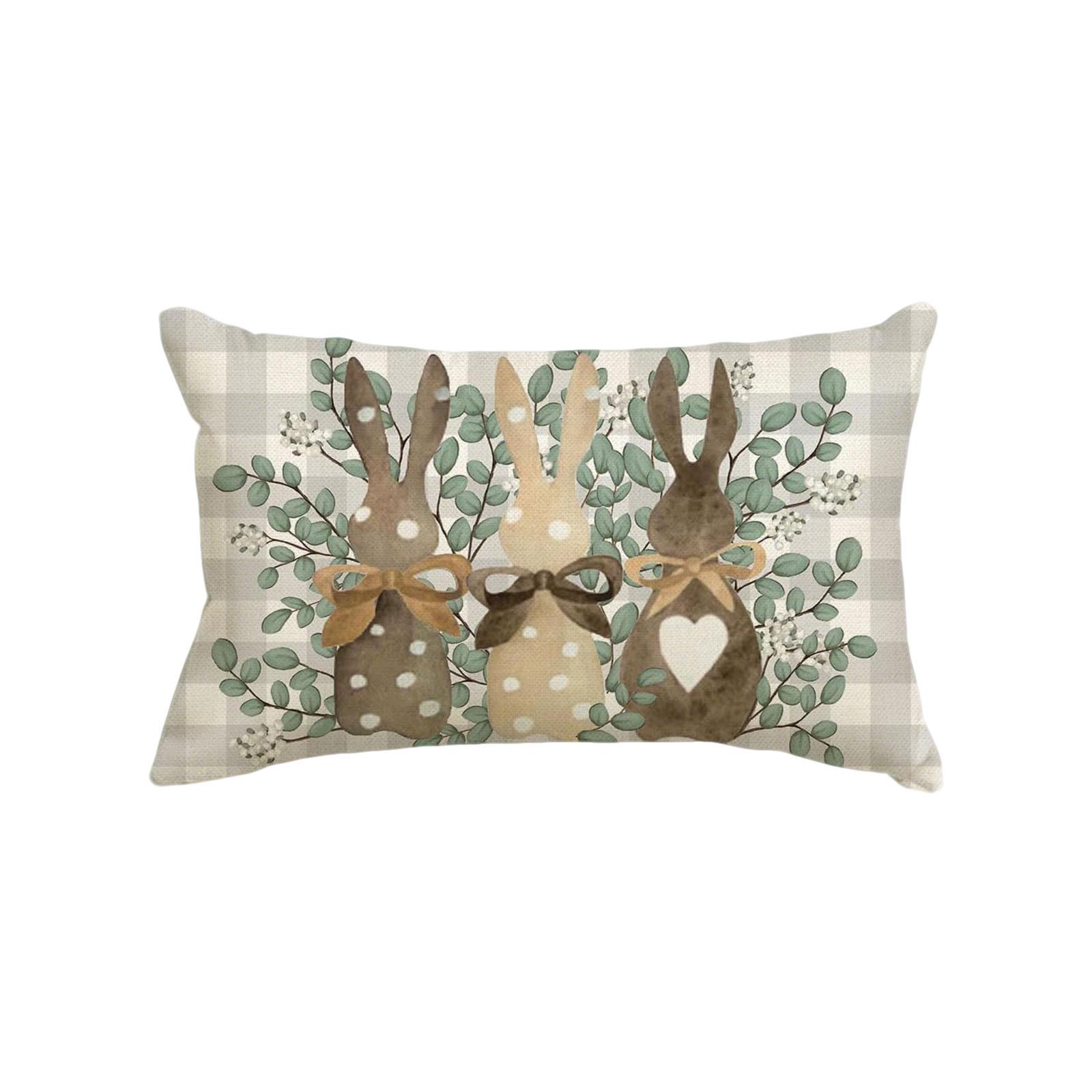 Easter Bunny Easter Egg Throw Pillow For Decorating Holiday Parties Sofa Cushion Car Seat Linen Backrest Pillow Cover One Size 619₽