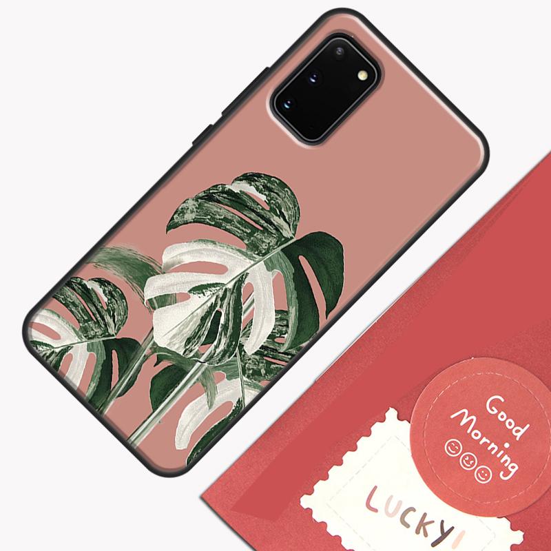 Leaves Monstera Green Phone Case For Samsung Galaxy S24 S26 Ultra S20 S21 S22 S23 S25 Plus S10 S25 FE Cover Shell
