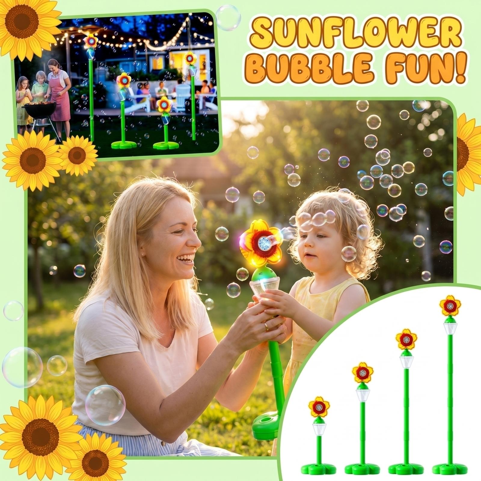 

Sunflower-shaped Bubble Machine, Street Lamp Bubble Toy, With Four Of Height Adjustment, Bubble Machine,140ml one size білий