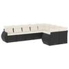 9 piece Garden Sofa Set with Cushions Black Poly Rattan