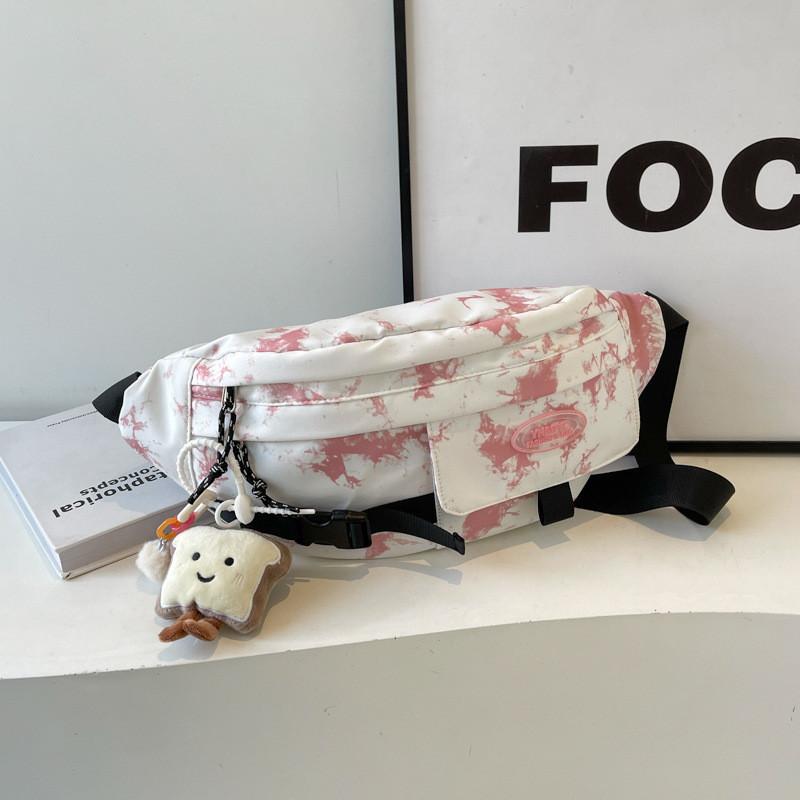 Stylish Unisex Gradient Chest Bag For Cycling And Commuting Waterproof Nylon розовый