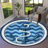 Anchor Round Area Rug,Carpet Rug for Living Room Bedroom Sofa Playroom Decor,Non Slip Floor Mat