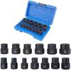 13Piece Multifunctional Impact Bolt Nut Remover Set Nut Extractor Socket Bolt Remover Tool with Storage Box 6.35-19mm