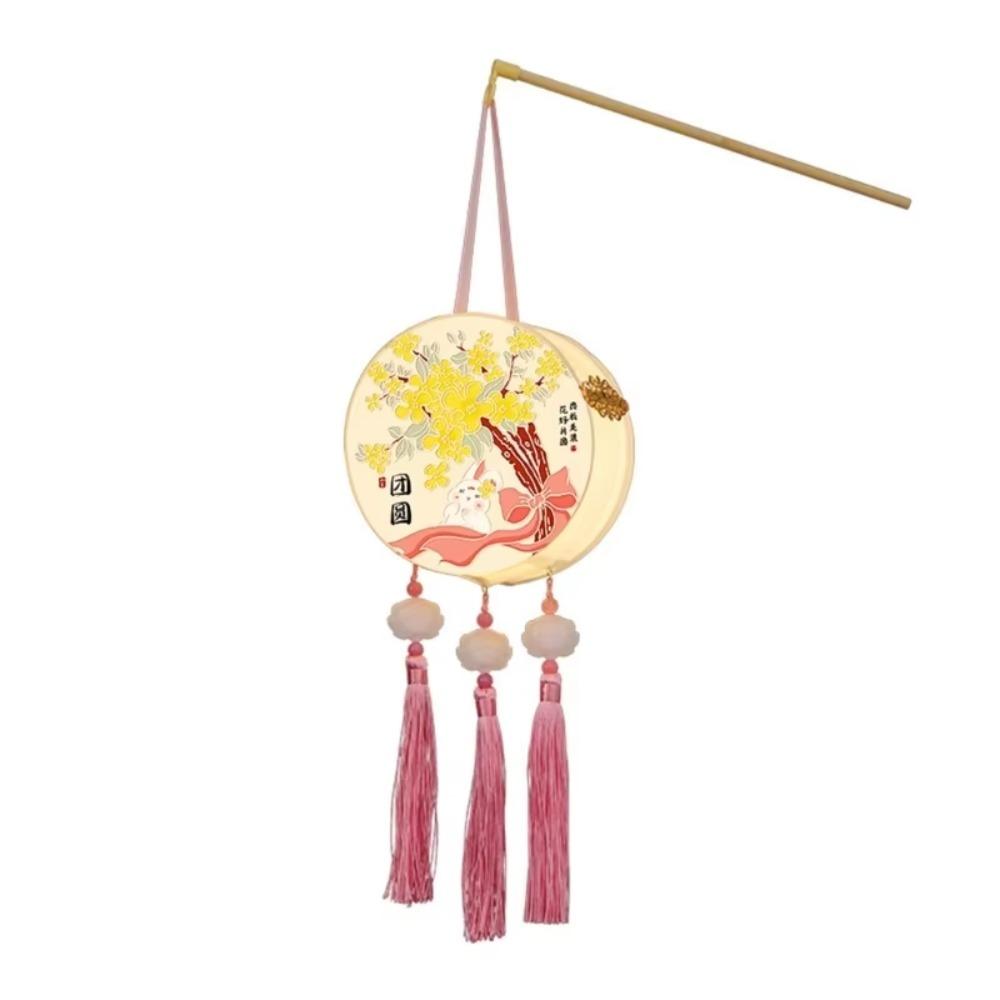 Craft Lantern Handmade DIY Pack Round Hand-held LED Lamp  Festival Celebration