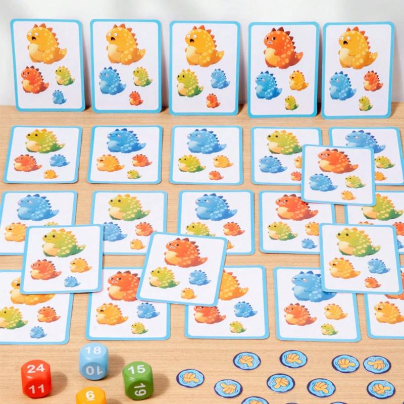 Dinosaur Card Game for Kids Fun Educational Battle Game for 2 Players, Family Board Game Dinosaur Fun Race