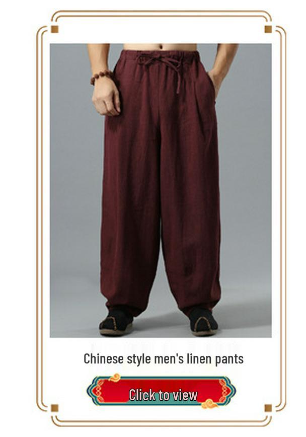 Men's Ethnic Style Hemp Cotton Shirt - Stand Collar, Long Sleeve, Frog Buttons, Loose Fit (2026).