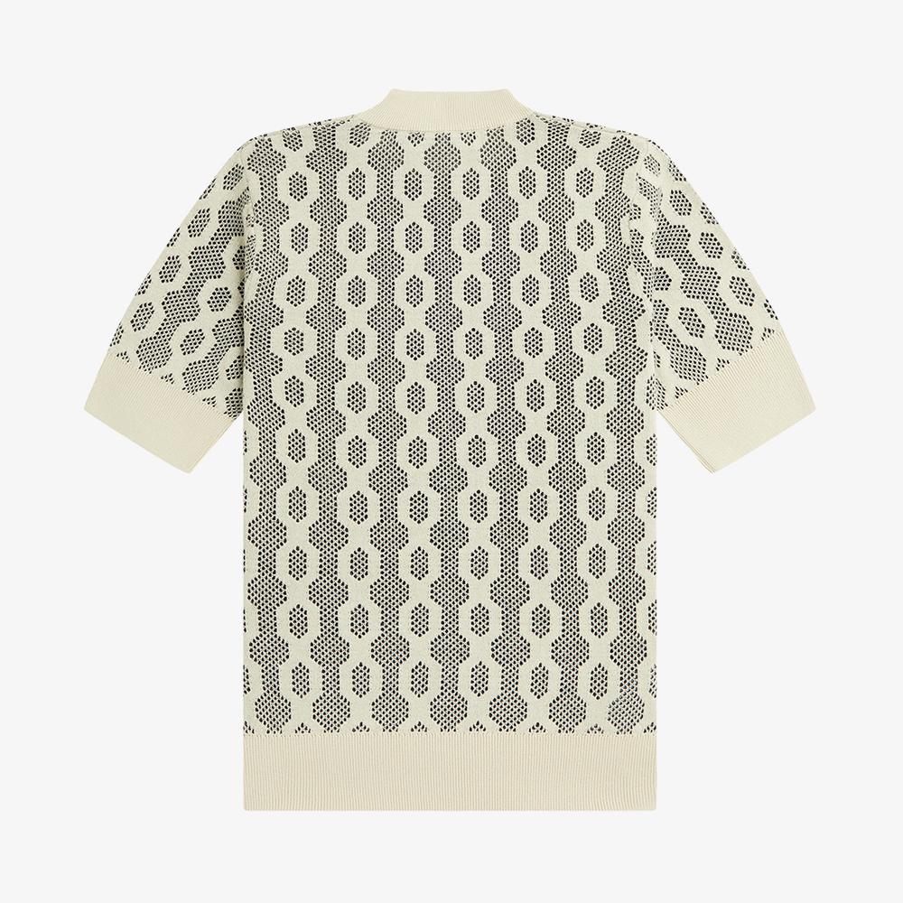 FRED PERRY [Womens] Open Knit Short Sleeve Merino Wool Knit (691) Afpf2417116-691