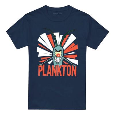 Spongebob Plankton T-Shirt aus 100 % Baumwolle, Herren, Größen S-2XL, Marineblau