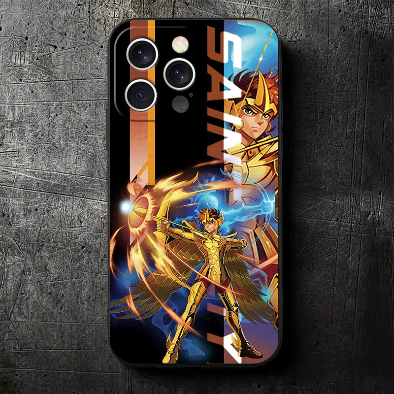 Anime S-Saint S-Seiya Soft Phone Case for iPhone 16 16E 17 Air 15 Pro Max 14 Plus 13 Mini 11 12 7 Black Cover Back Shell