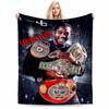 Boxing Champion with Belts Blanket for All Seasons Blanket Lunch Break Throw Gift