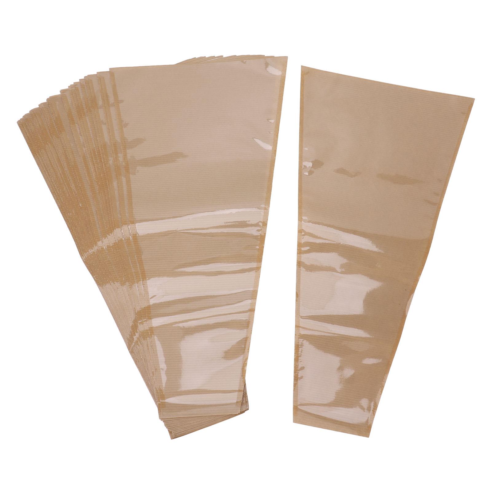 

50PCS Flower Wrapping Bags Kraft Paper DIY Floral Packing Sleeves Bouquet Wrap Bags with Ribbon for Wedding Birthday