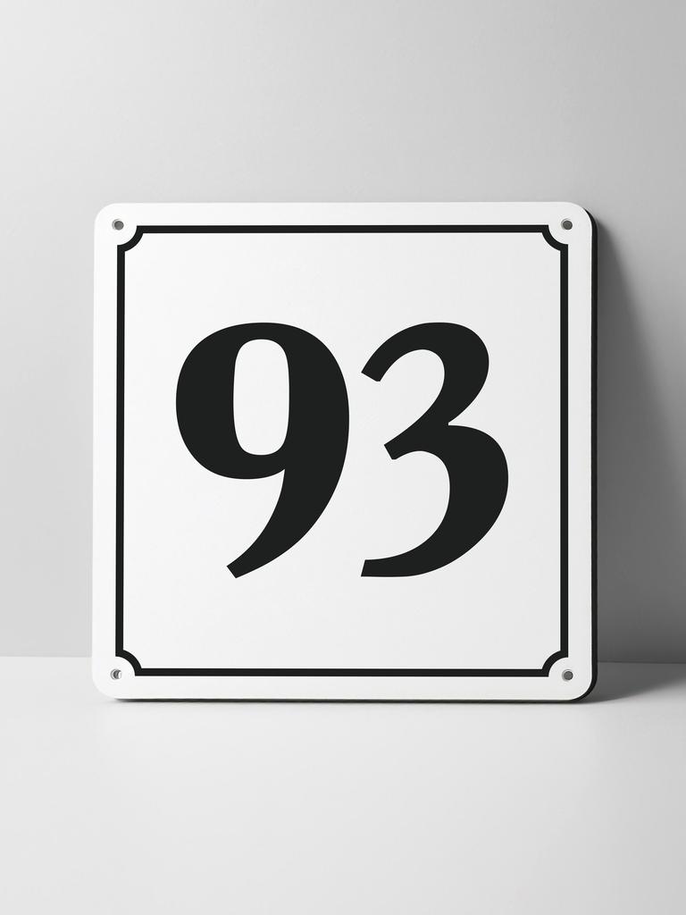 Metal Sign Black House Number On White Background Outdoor Wall Art Decor