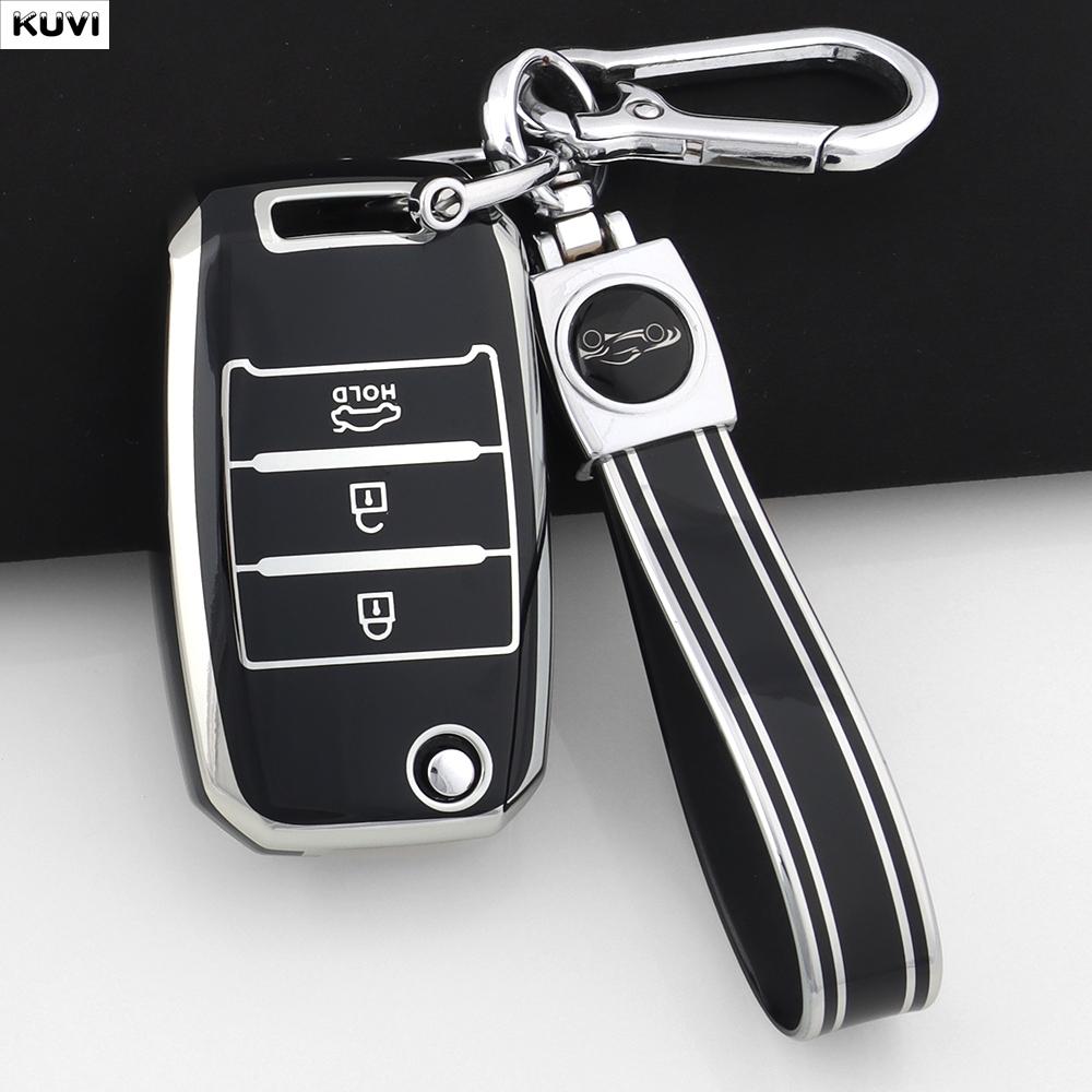 3 4 Tasten TPU Auto Klappschlüssel Hülle Abdeckung Für Kia Rio Optima Sportage Sorento Soul Ceed Cerato Forte Seltos Schutz Fob Schlüsselanhänger