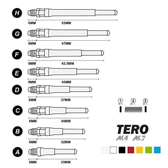 CUESOUL TERO System AK7 Darts Shaft Telescopic Built-in, 4pcs G47MM (CS-AK7+10G47)