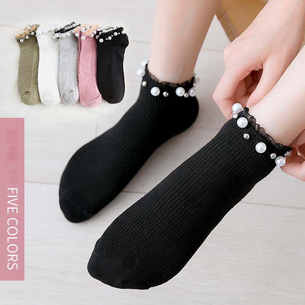 

Cute Women Fashion Lace Solid Color Ankle Socks Boat Socks Socks Cotton серый