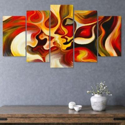 5Pcs Poster Kiss Pictures Canvas Paintings Wall HD Print Home Decor 5 Pieces No Framed Art Modern Room Decor Abstract 5 Panel