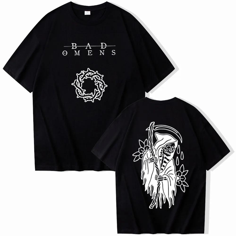 Футболка Bad Omens Футболка Bad Omens Рок-музыка Футболка Harajuku Мерч Bad Omens Подарок для Bad Omens Футболки с круглым вырезом и коротким рукавом Унисекс Топы S разноцветный